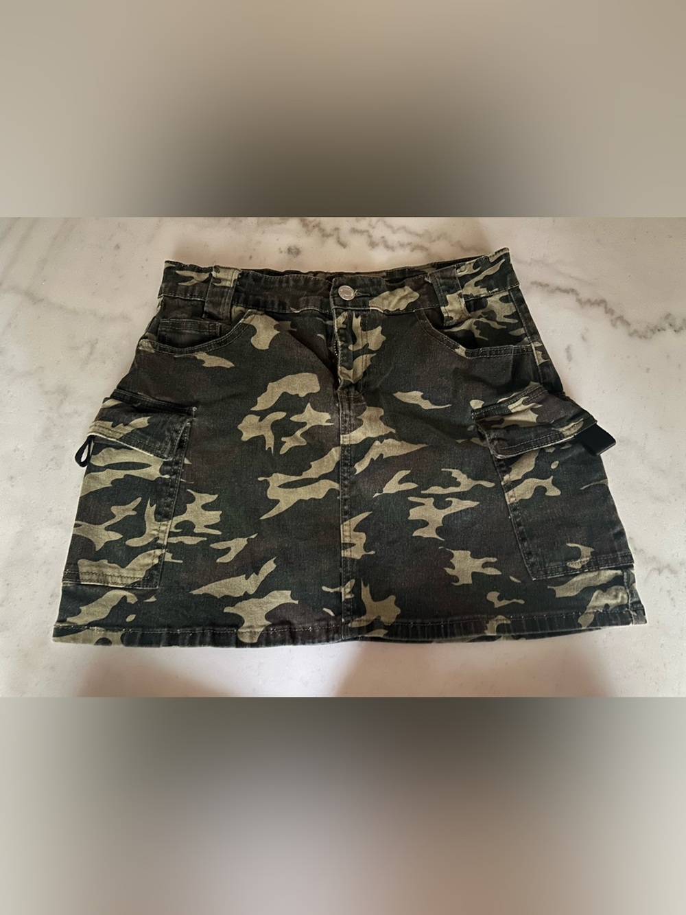 Almost Famous Camouflage Slim Skirt in Olive and Black